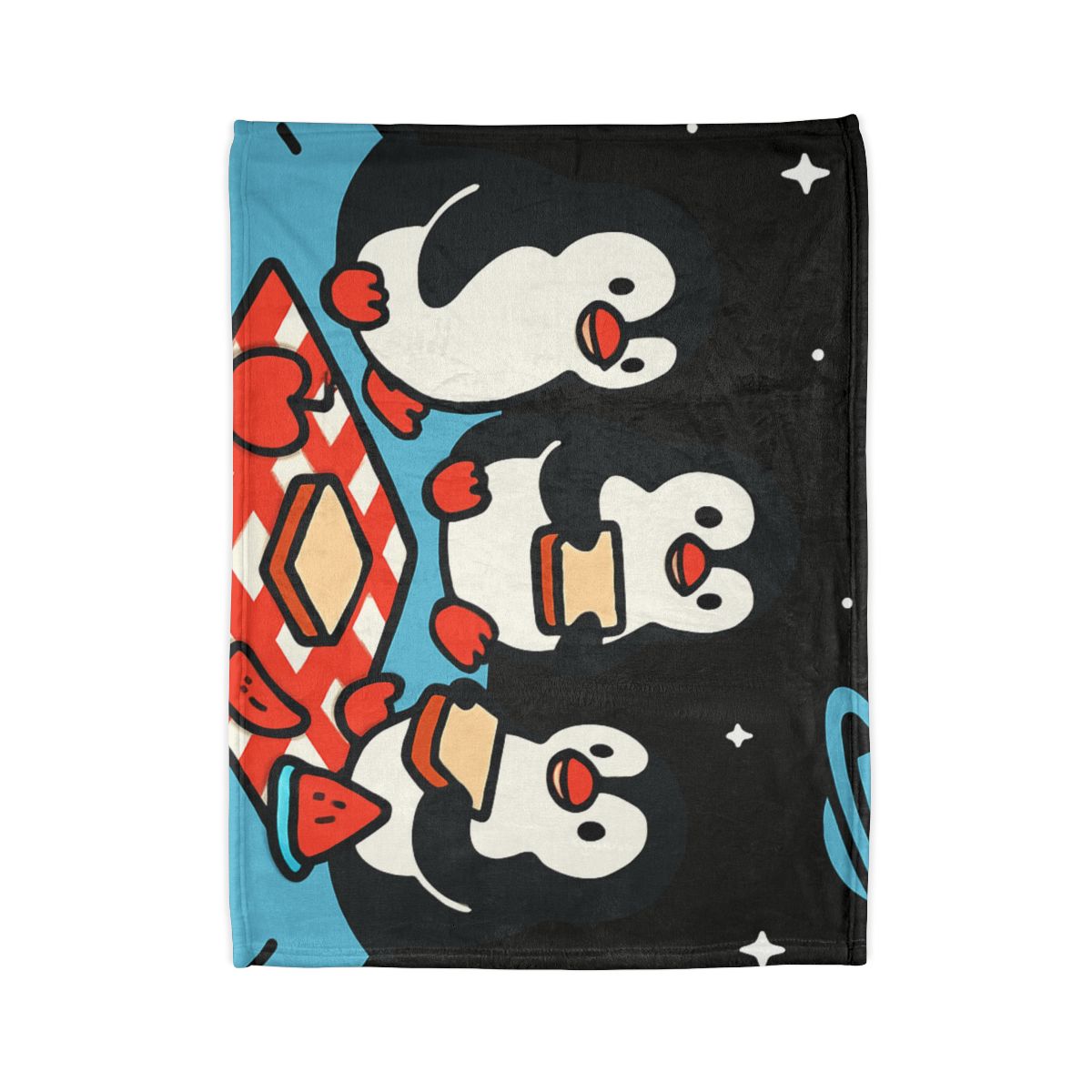 Planet Picnic Penguins personalized cozy blankets