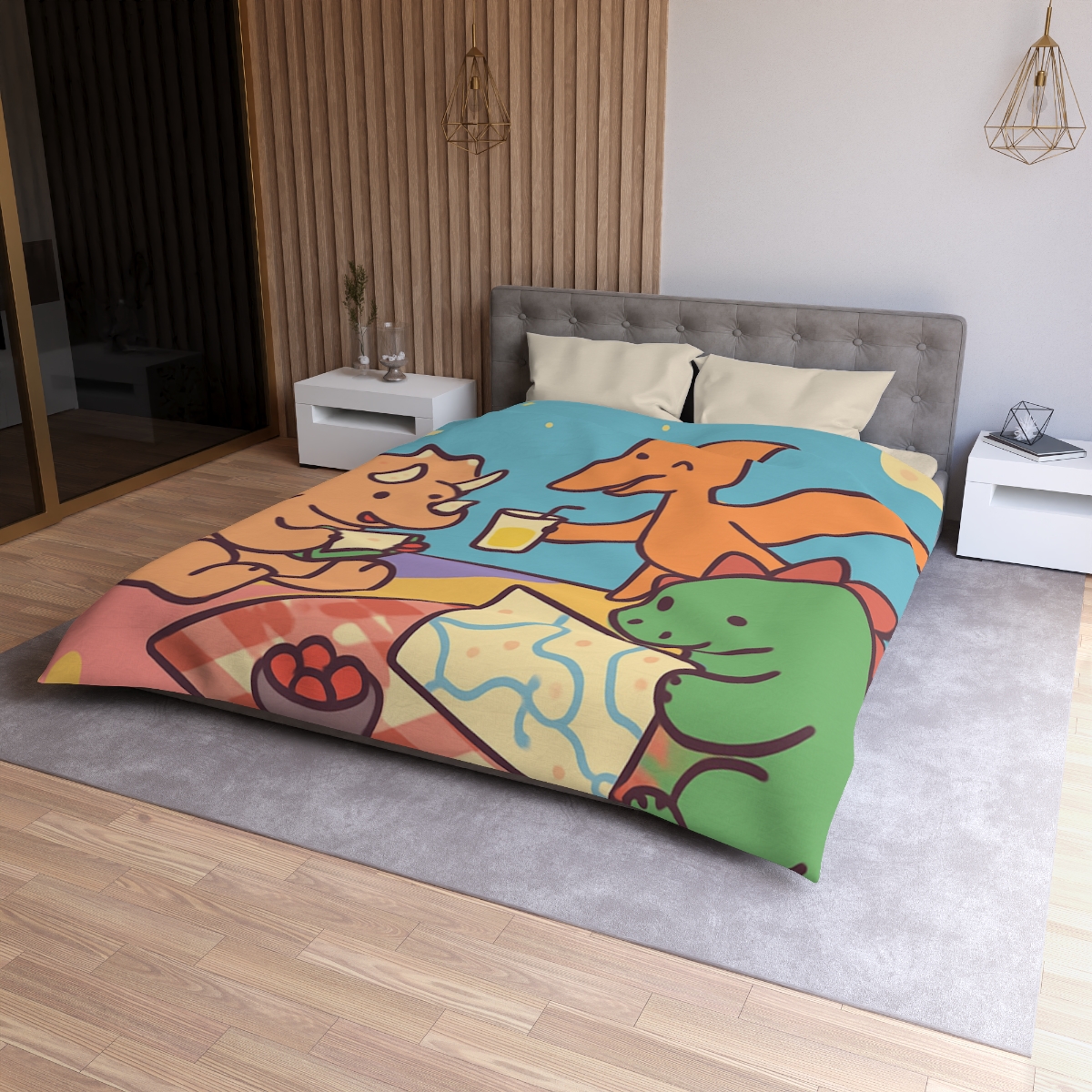 Planet Picnic With Dinosaurs duvets for gifts