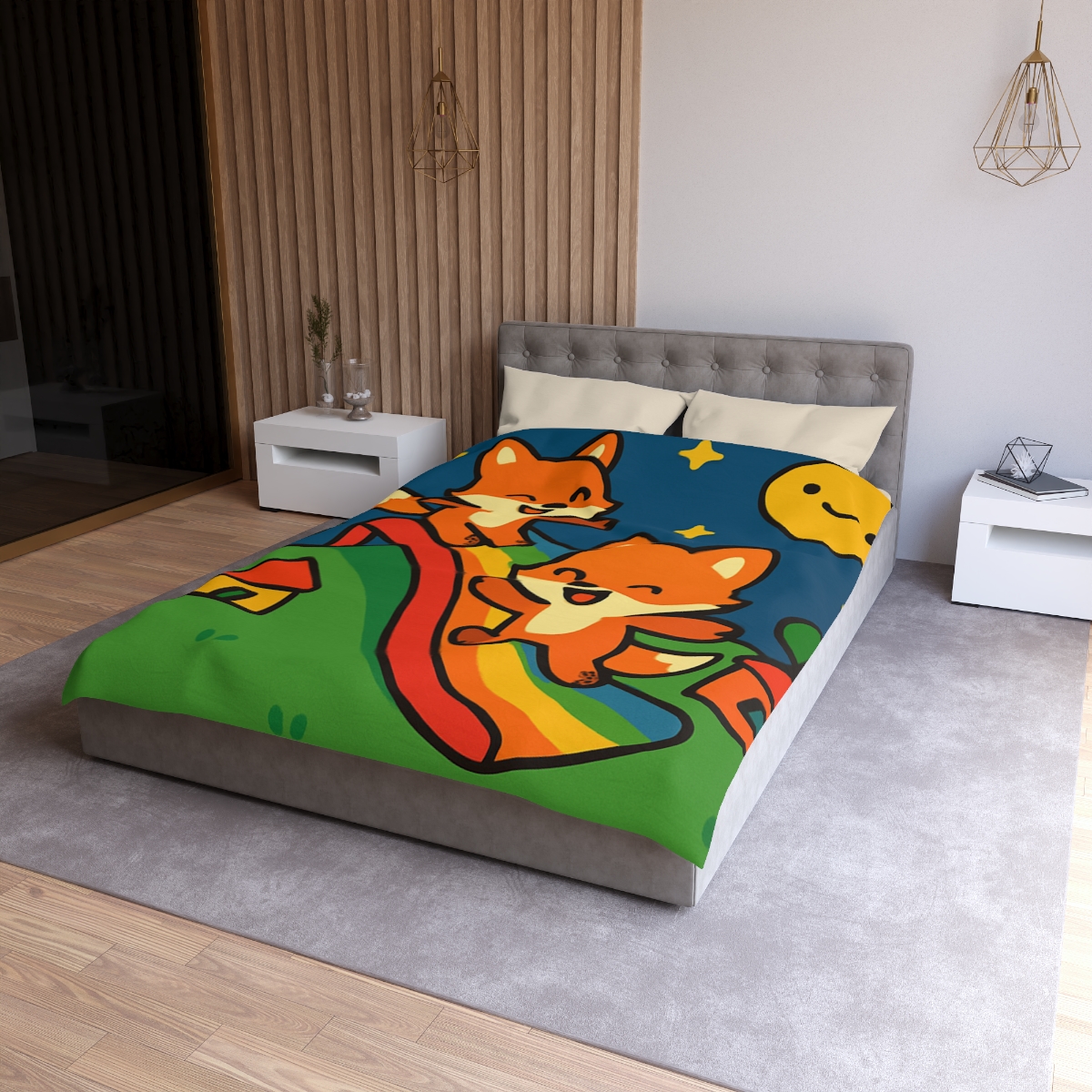 Planet Playground Of The Friendly Foxes unique patterned duvets
