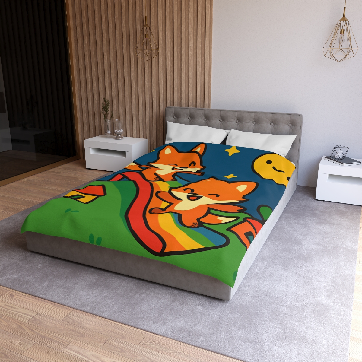 Planet Playground Of The Friendly Foxes unique patterned duvets