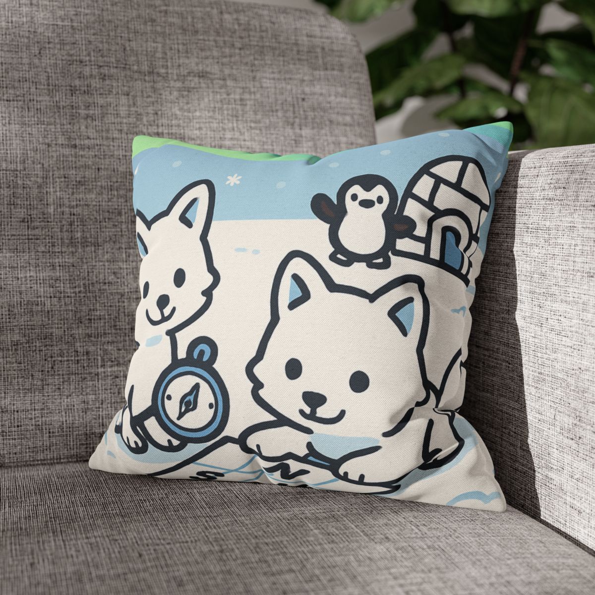 Polar Aurora Map Makers trendy patterned pillow cases