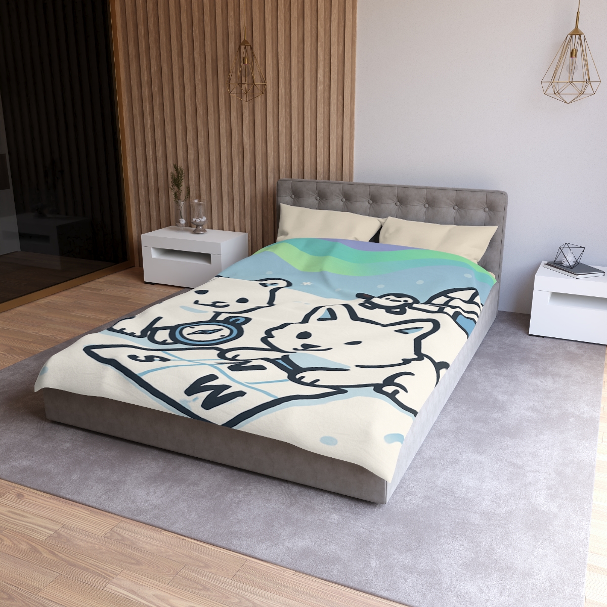 Polar Aurora Map Makers stylish duvet covers