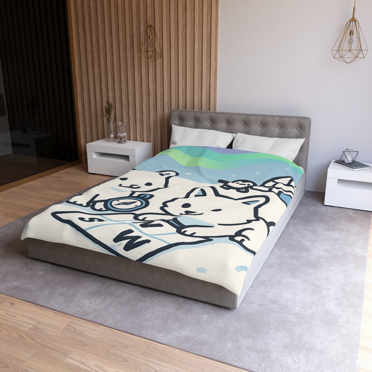 Polar Aurora Map Makers stylish duvet covers