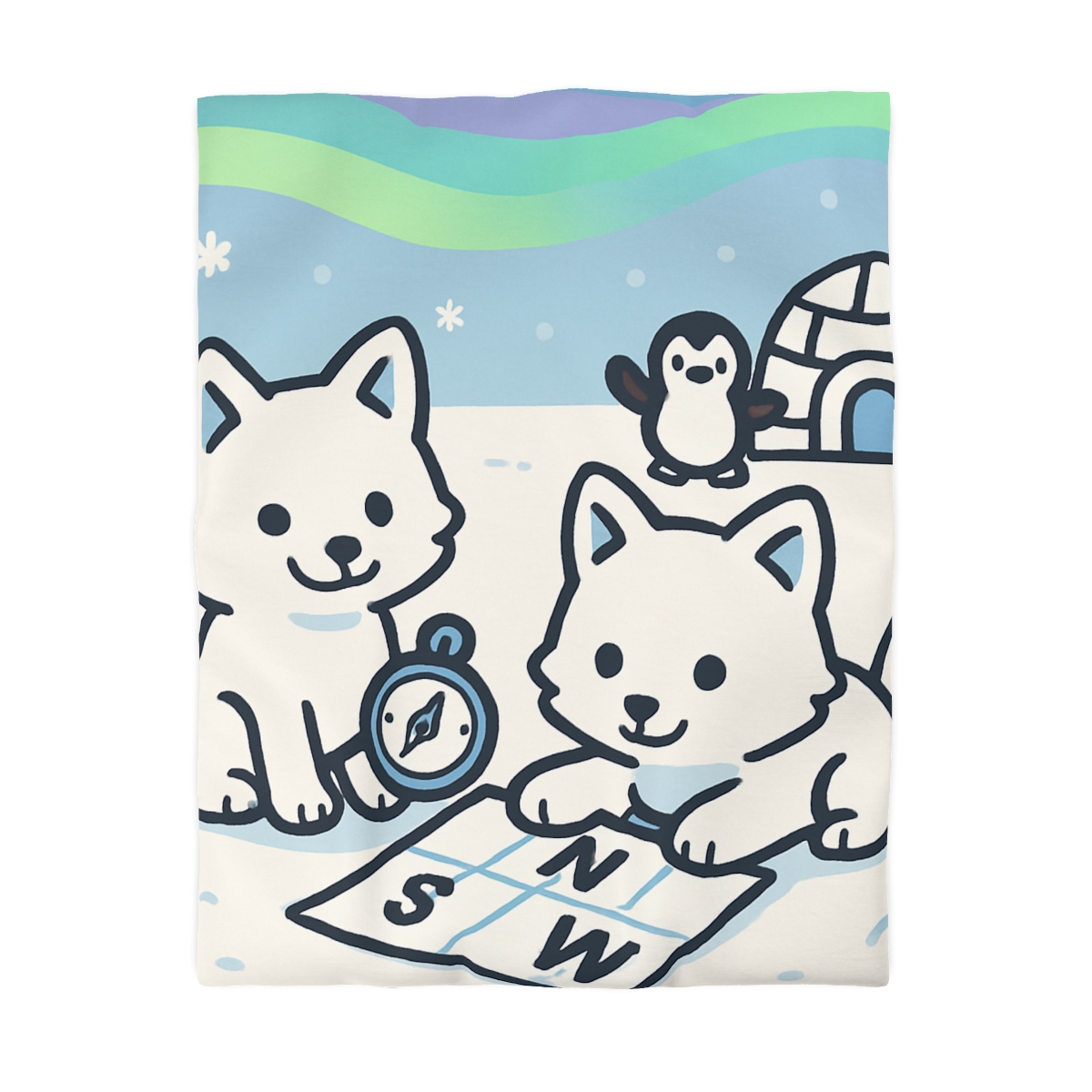 Polar Aurora Map Makers stylish duvet covers