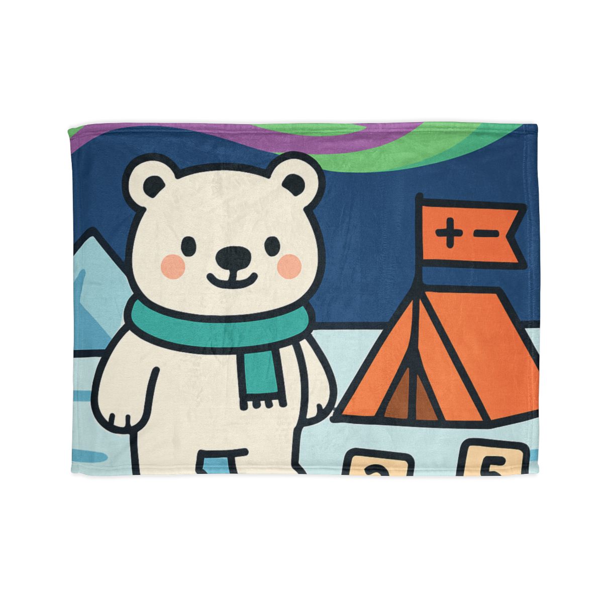 Polar Bear Aurora Math Camp custom blankets