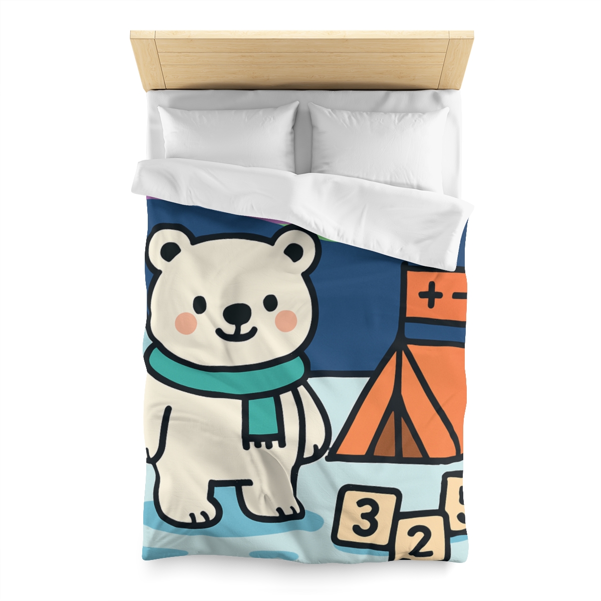 Polar Bear Aurora Math Camp stylish duvet covers