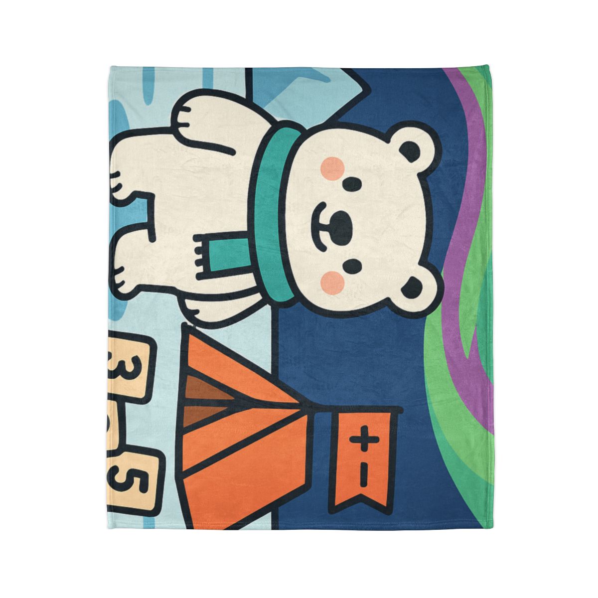 Polar Bear Aurora Math Camp custom blankets