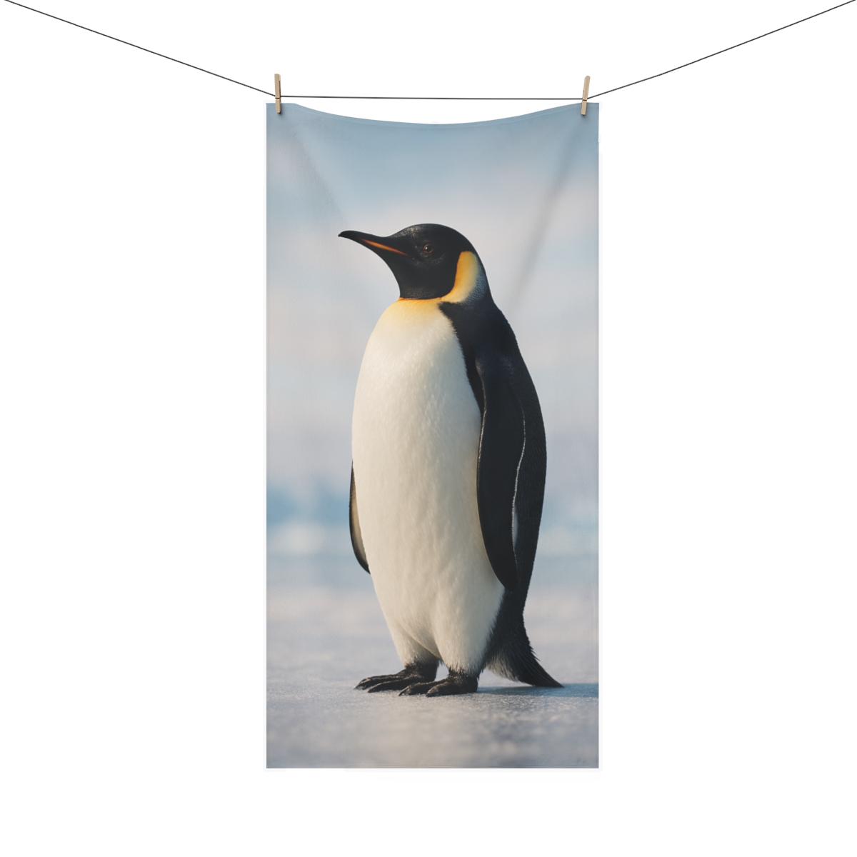 Polar Dawn Emperor Penguin personalized bath towels