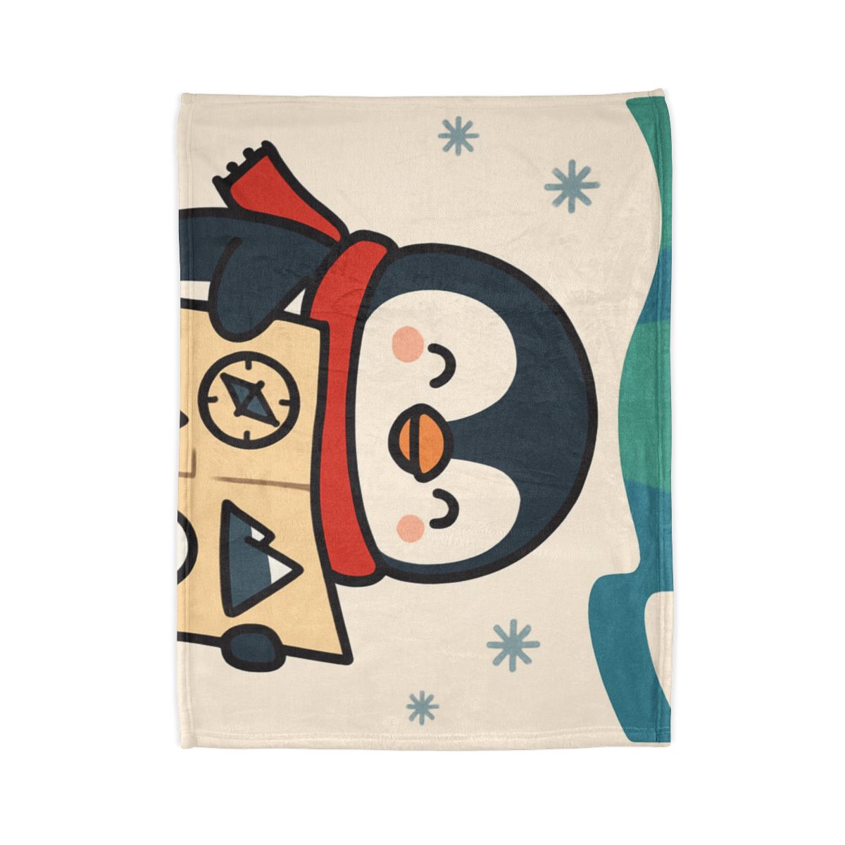 Polar Lights Penguin Map Quest stylish throw blankets