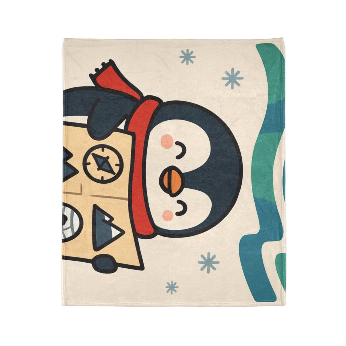 Polar Lights Penguin Map Quest stylish throw blankets