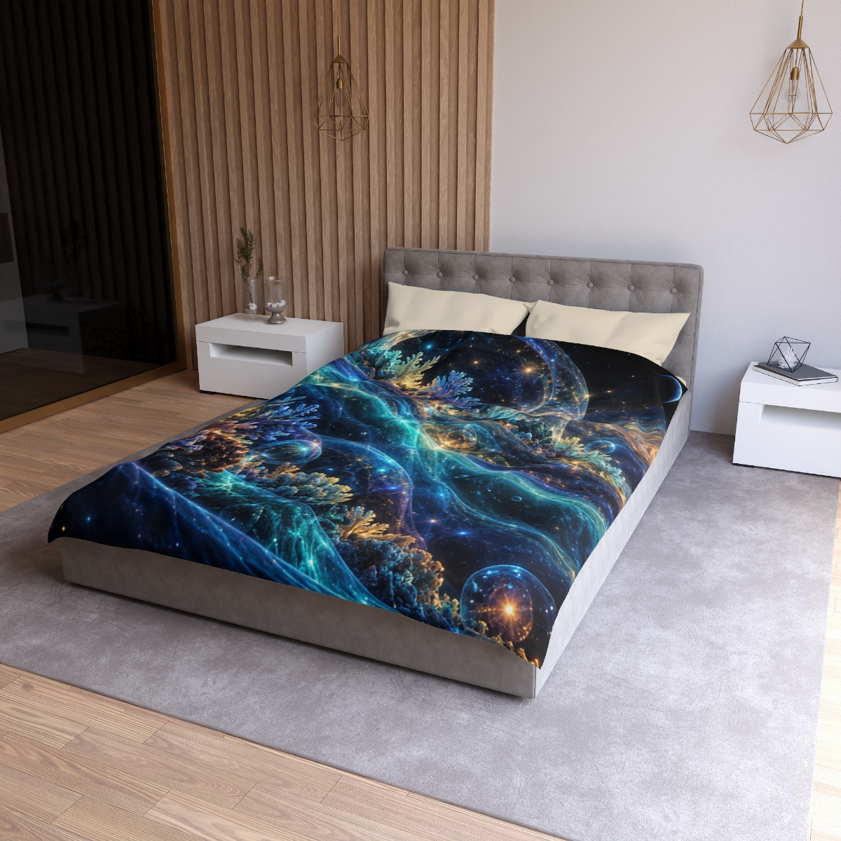 Polarized Photon Reef stylish duvet covers [AI-f94d6be4-e9c16b2655a1]