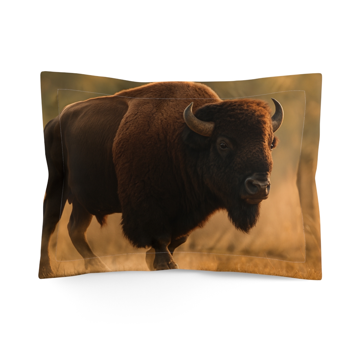 Prairie Thunder American Bison unique shape pillows