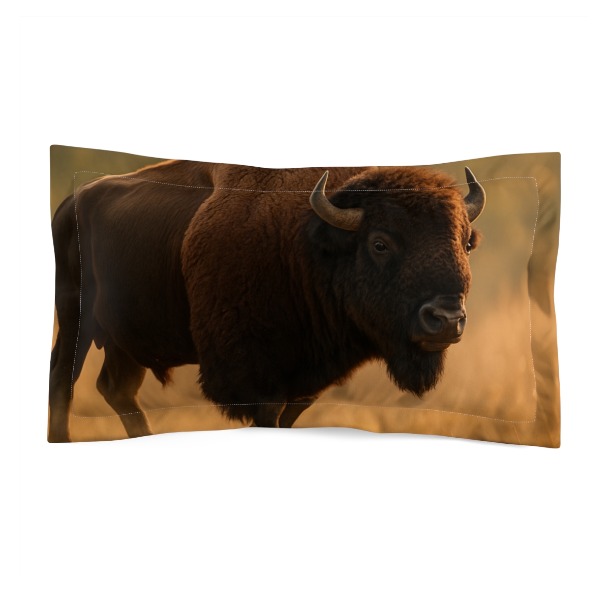 Prairie Thunder American Bison unique shape pillows