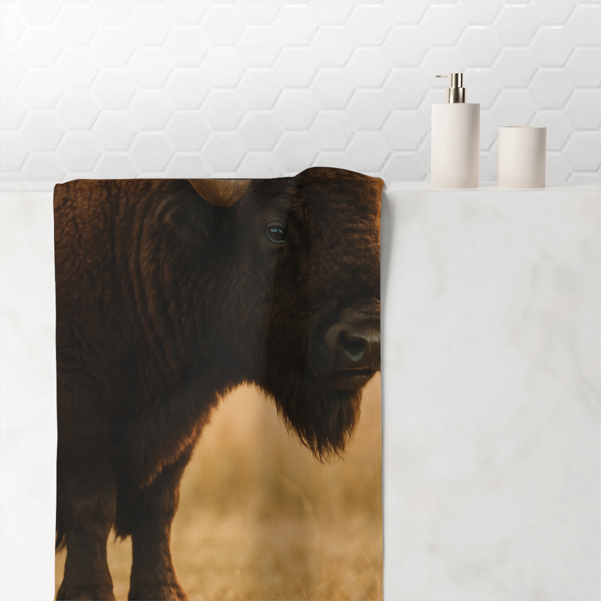 Prairie Thunder Bison decorative home towels