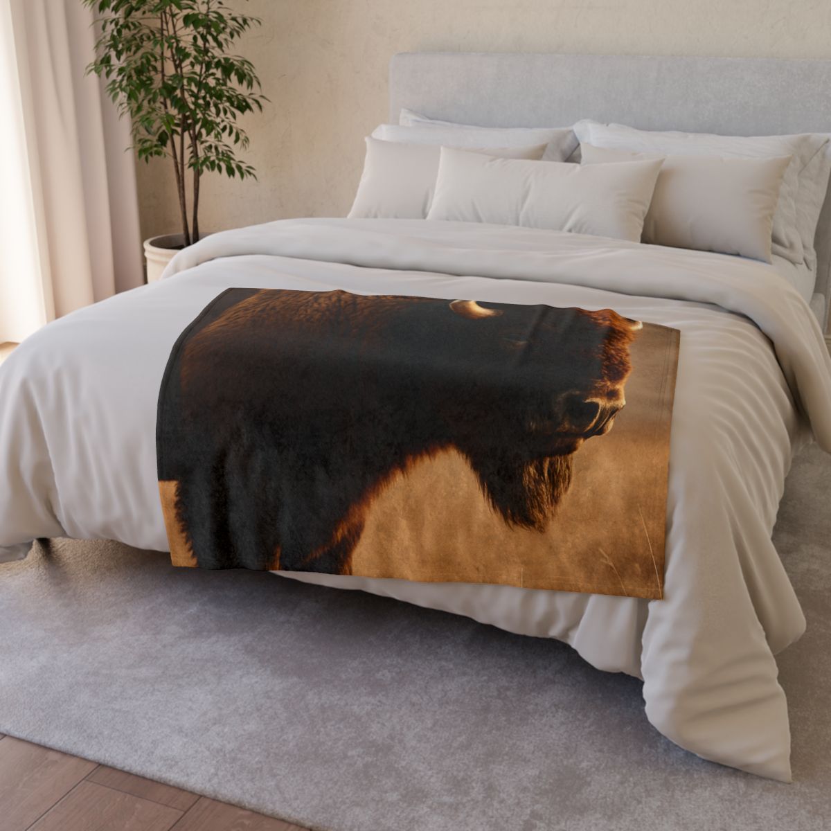 Prairie Thunder Bison stylish throw blankets