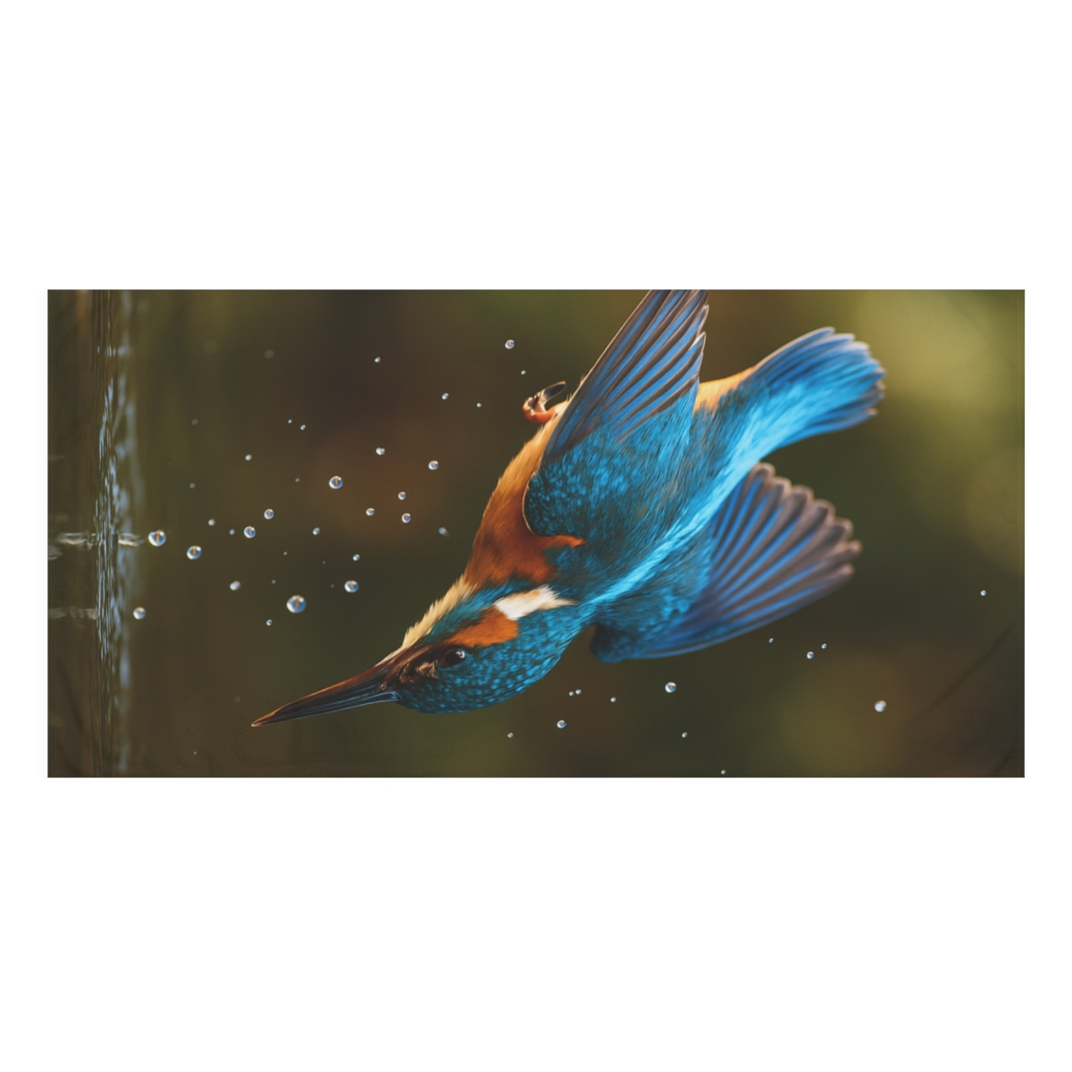 Prism Dive Common Kingfisher designer printed towels
