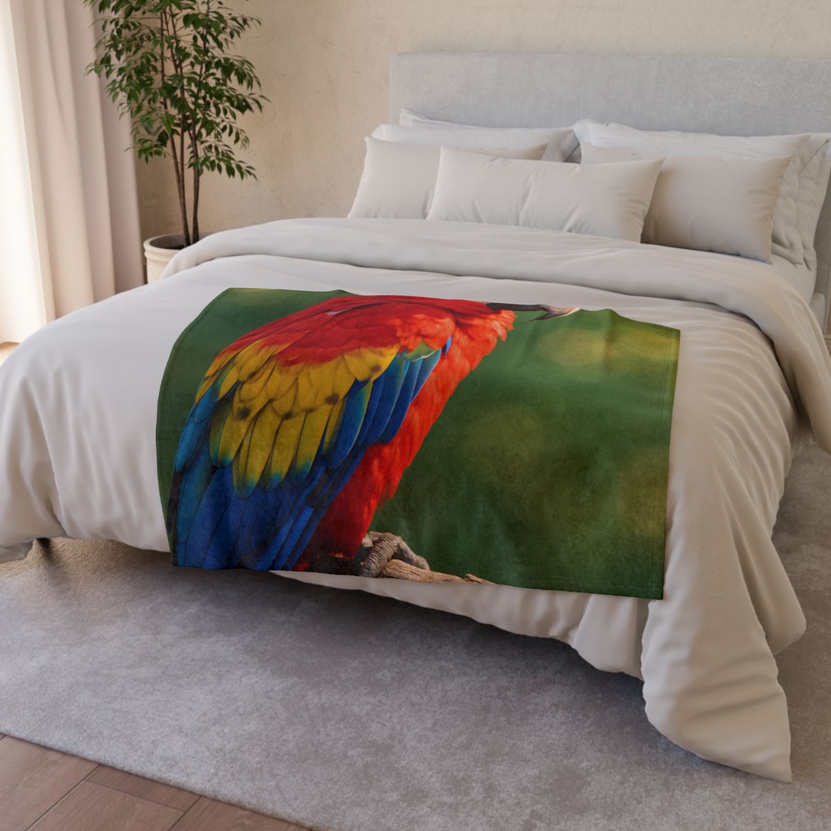 Prism Song Scarlet Macaw warm winter blankets
