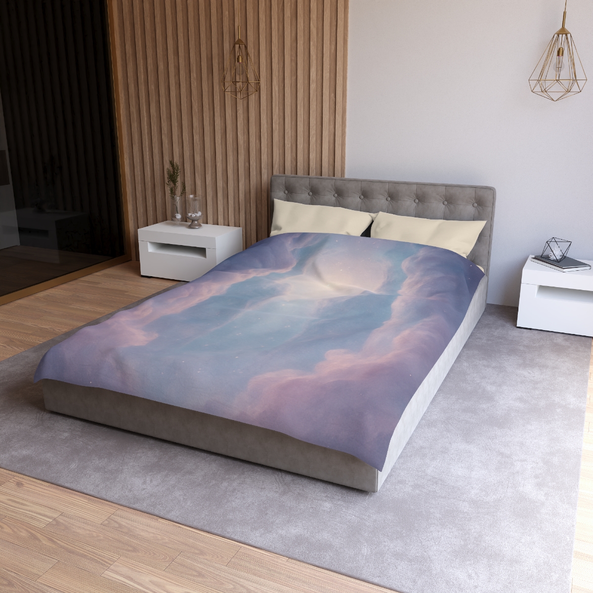 Prismatic Dust Bloom Cathedral duvets for gifts