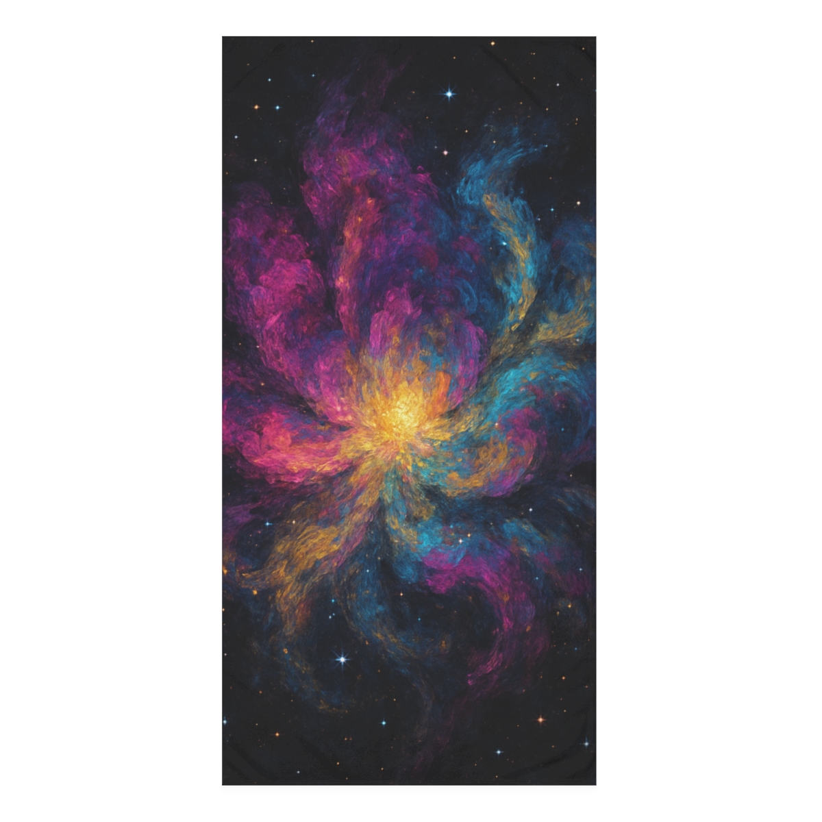 Prismatic Nebula Bloom designer printed towels