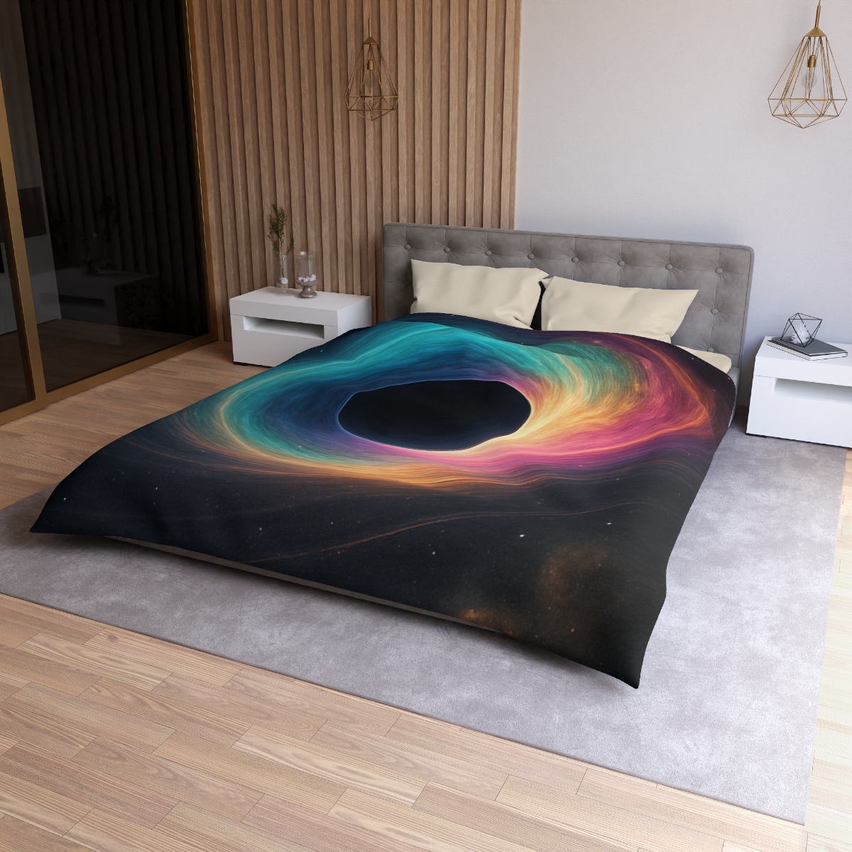 Prismatic Singularity Bloom personalized bedding duvets