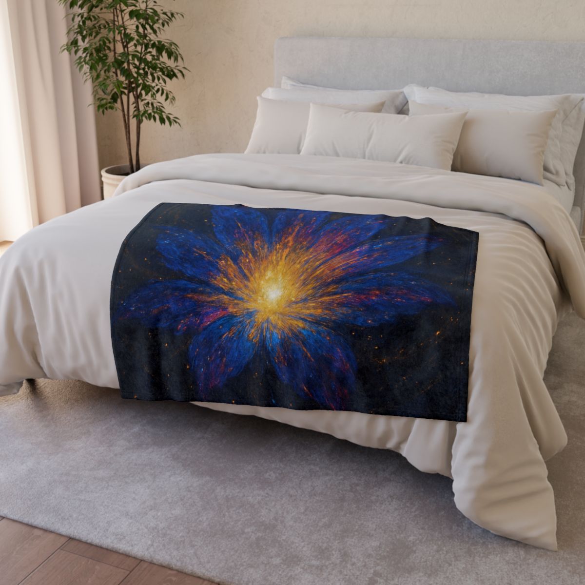 Prismatic Starforge Bloom designer printed blankets