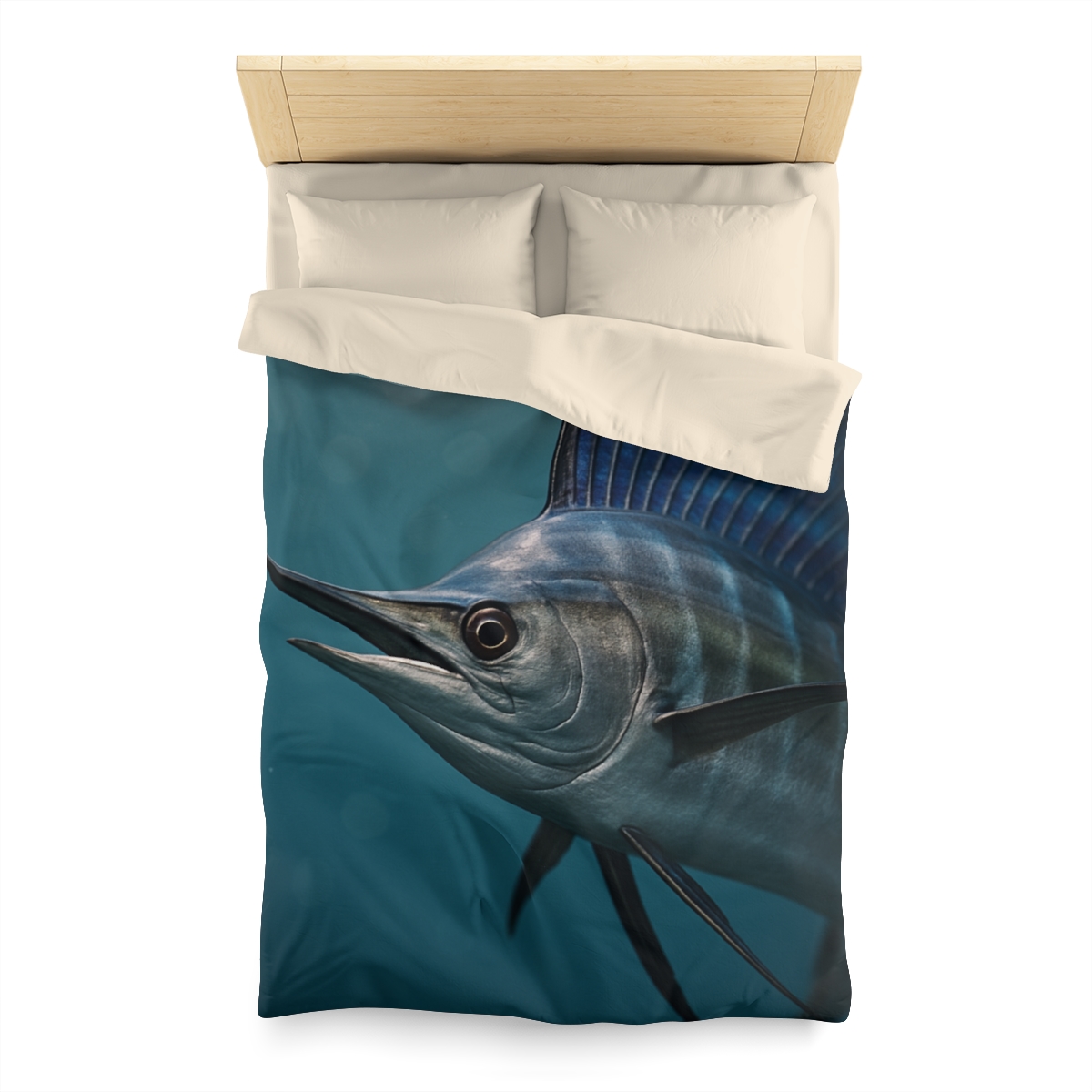Prismatic Surge Sailfish designer printed duvets