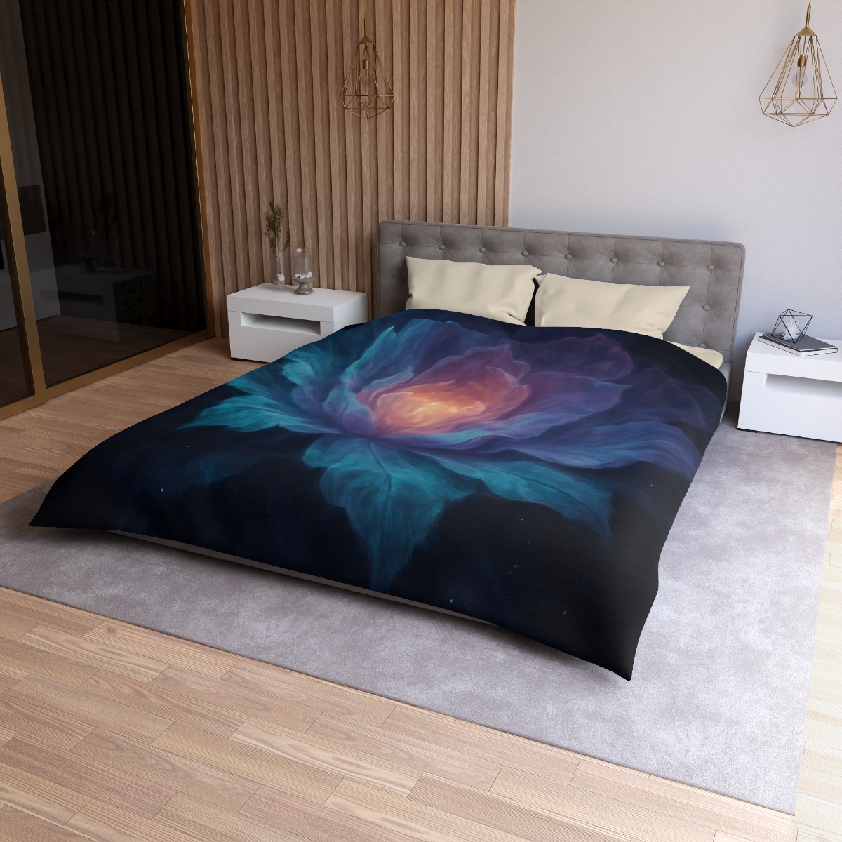 Prismatic Void Bloom custom duvets
