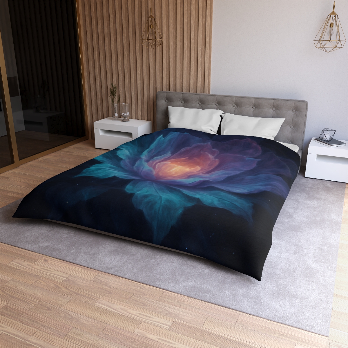 Prismatic Void Bloom custom duvets