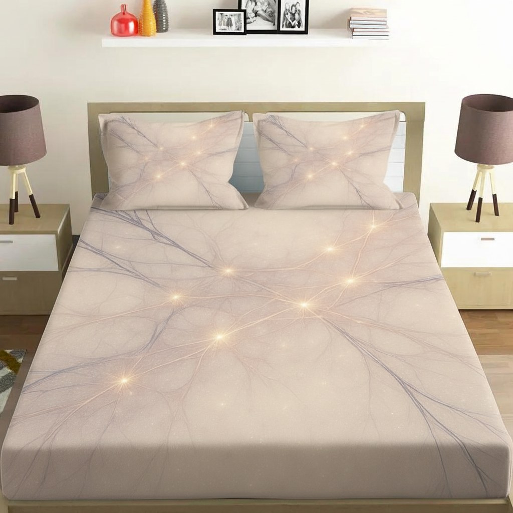 Cosmic Web Filament Weave soft cotton bedsheet and pillow cover sets