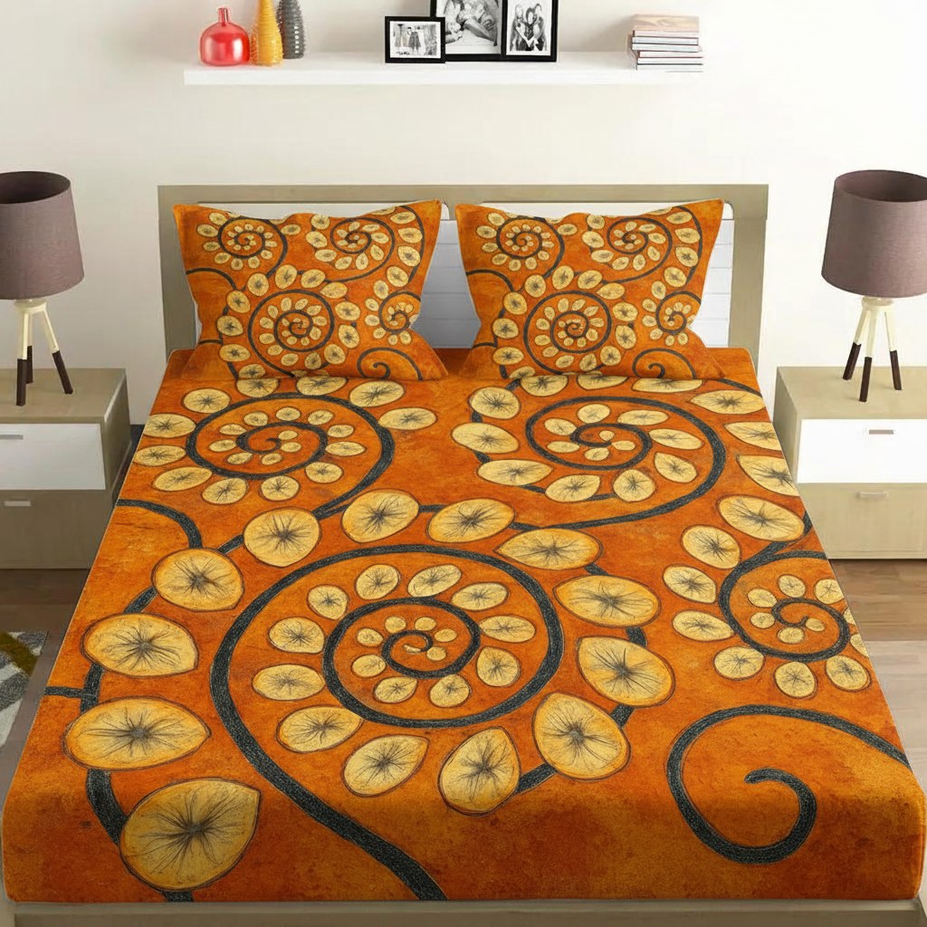 Spiral Seed Pod Mosaic premium quality bedsheet sets