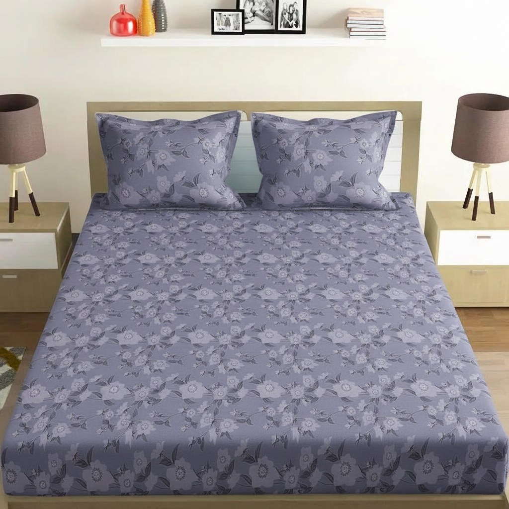 Tendril Lace Network soft cotton bedsheet and pillow cover sets