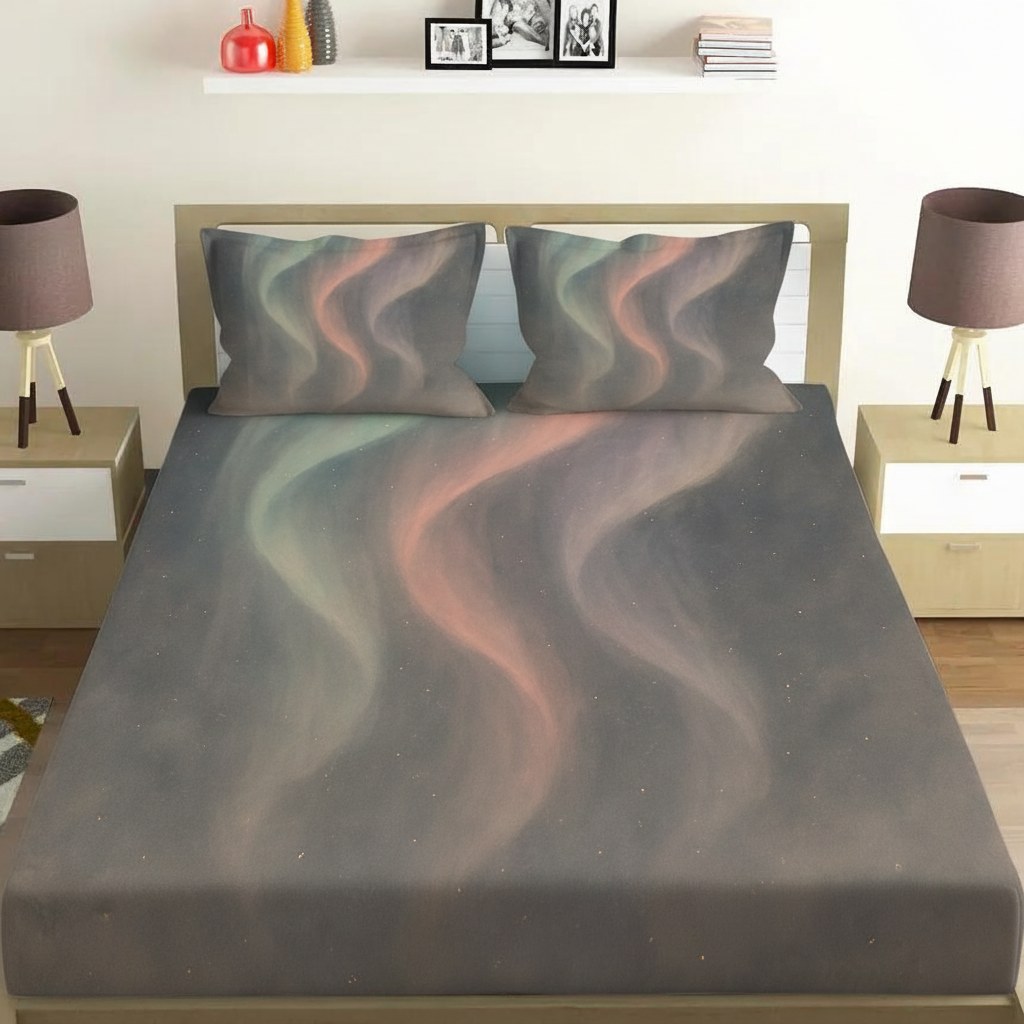 Auroral Dust Veil comfortable double bedsheet with 2 pillow covers