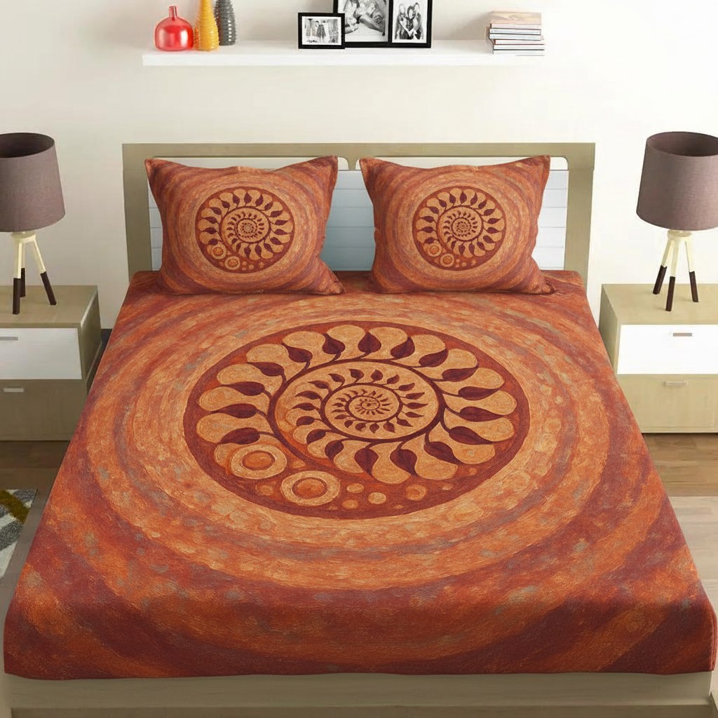 Spiral Seedpod Medallion unique gift bedsheet and pillow cover combos