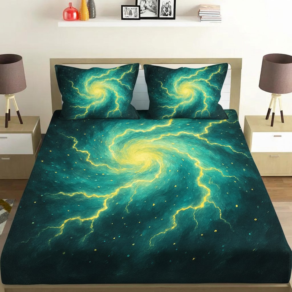 Ion Storm Gradient comfortable double bedsheet with 2 pillow covers