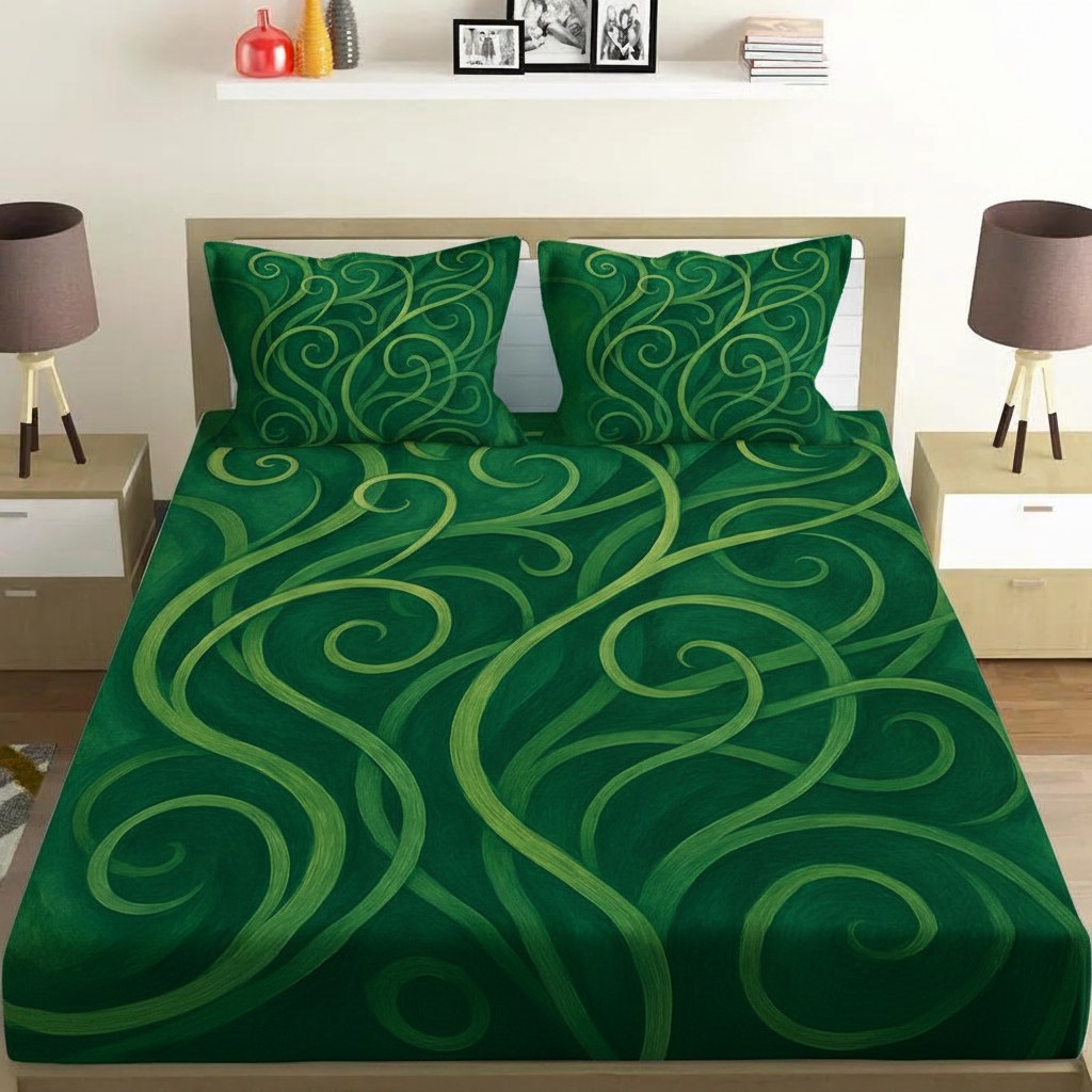 Vine Curl Tapestry designer printed bedsheets with matching pillow covers