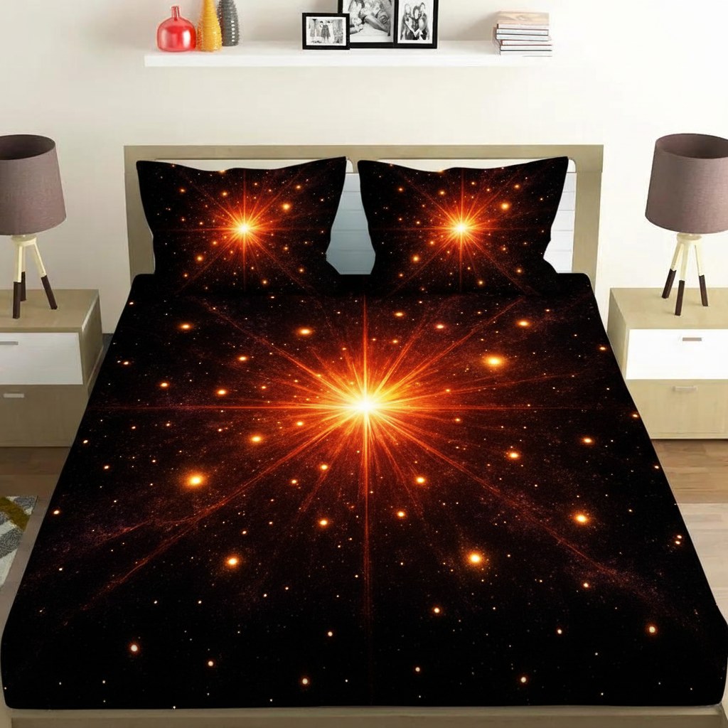 Starburst Cluster Tapestry designer printed bedsheets with matching pillow covers