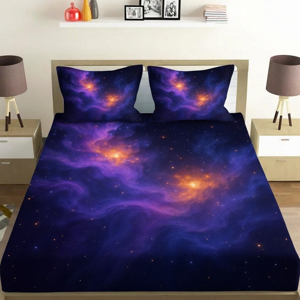 Radiant Nebula Embrace premium quality bedsheet sets