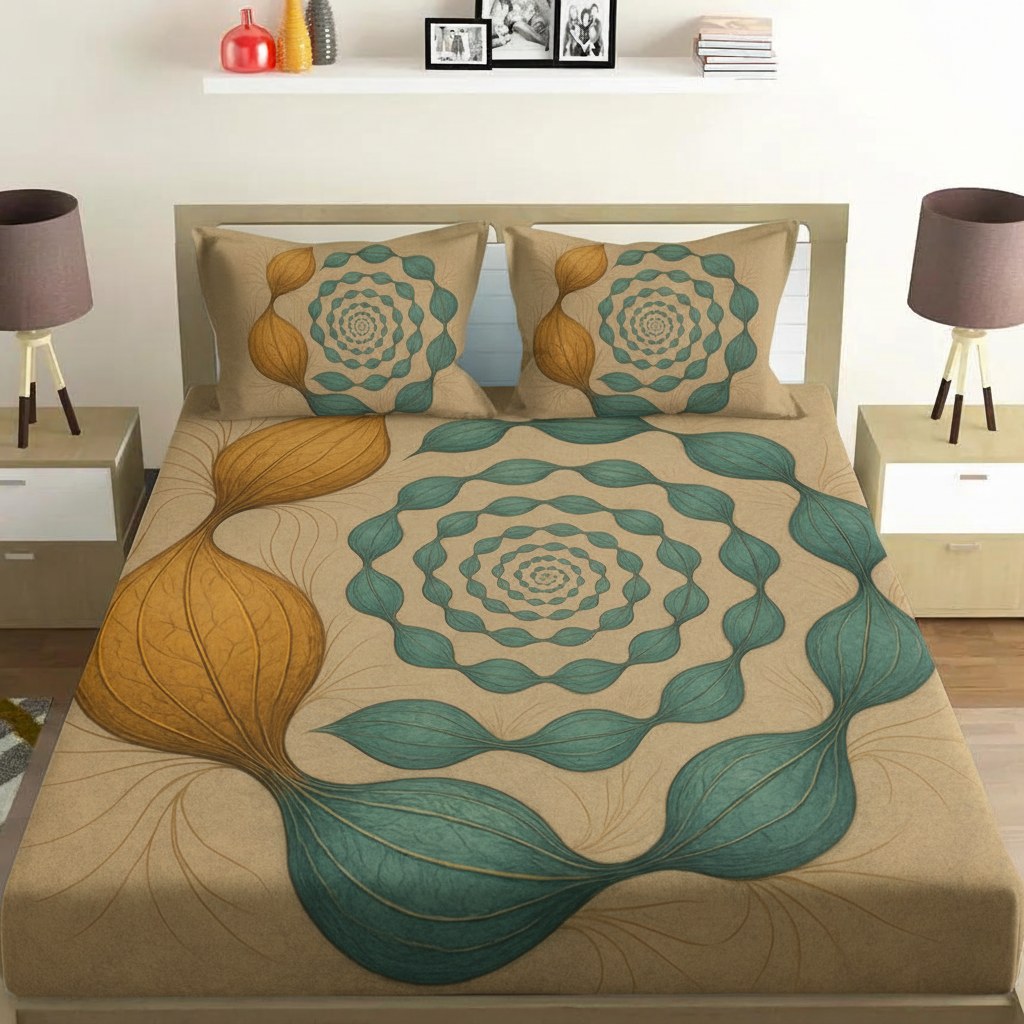 Spiral Seed Oracle custom bedsheet sets with 2 pillow covers