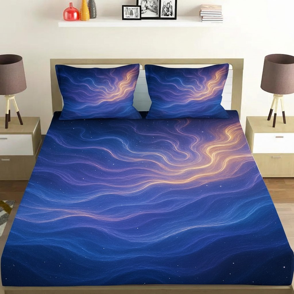 Cosmic Wave Spectrum unique gift bedsheet and pillow cover combos