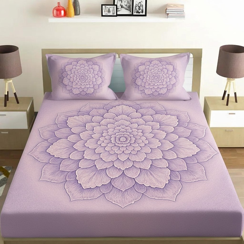 Petal Halo Mandala unique gift bedsheet and pillow cover combos