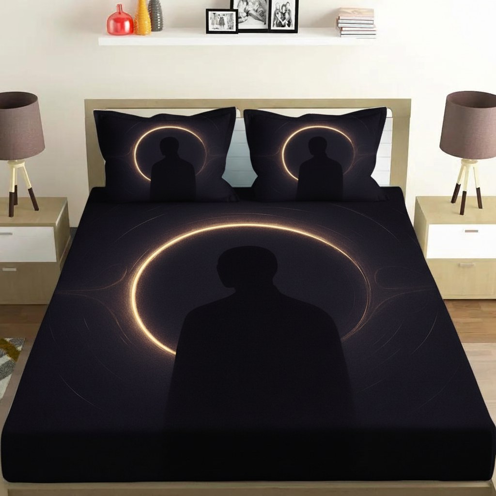 Black Hole Silhouette Study custom bedsheet sets with 2 pillow covers