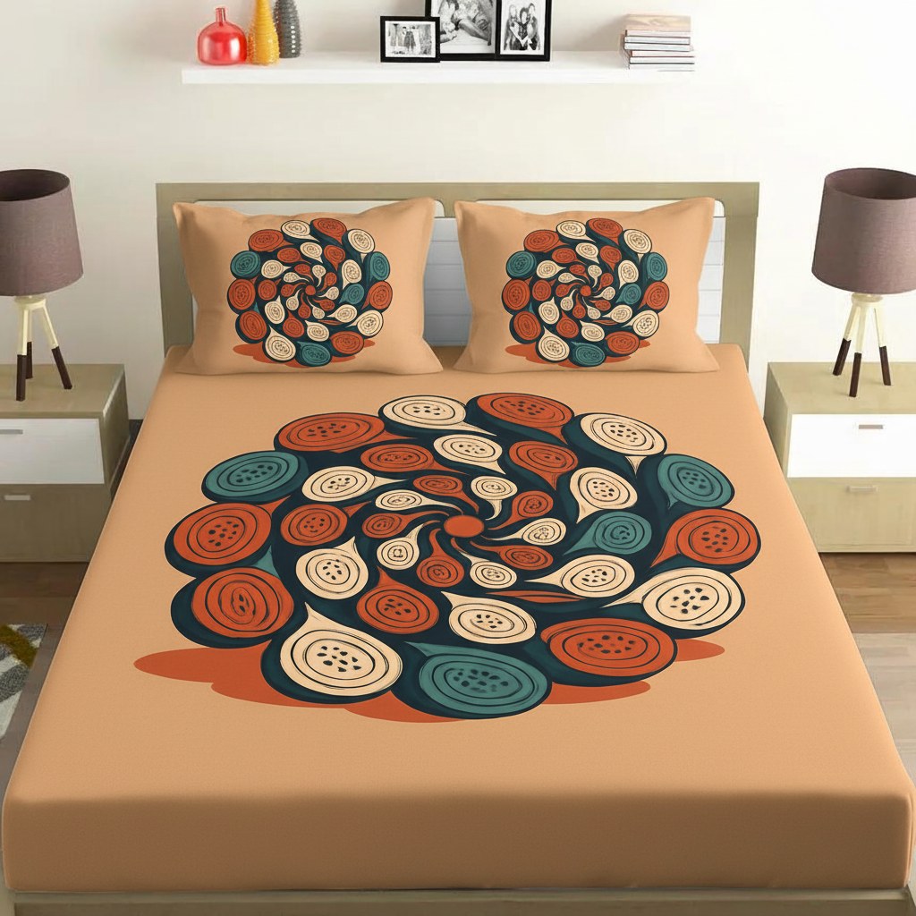 Spiral Seed Pod unique gift bedsheet and pillow cover combos