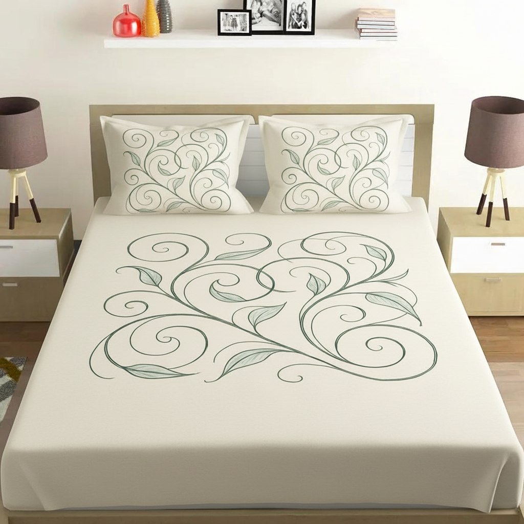 Vine Curl Outline personalized bedding sets