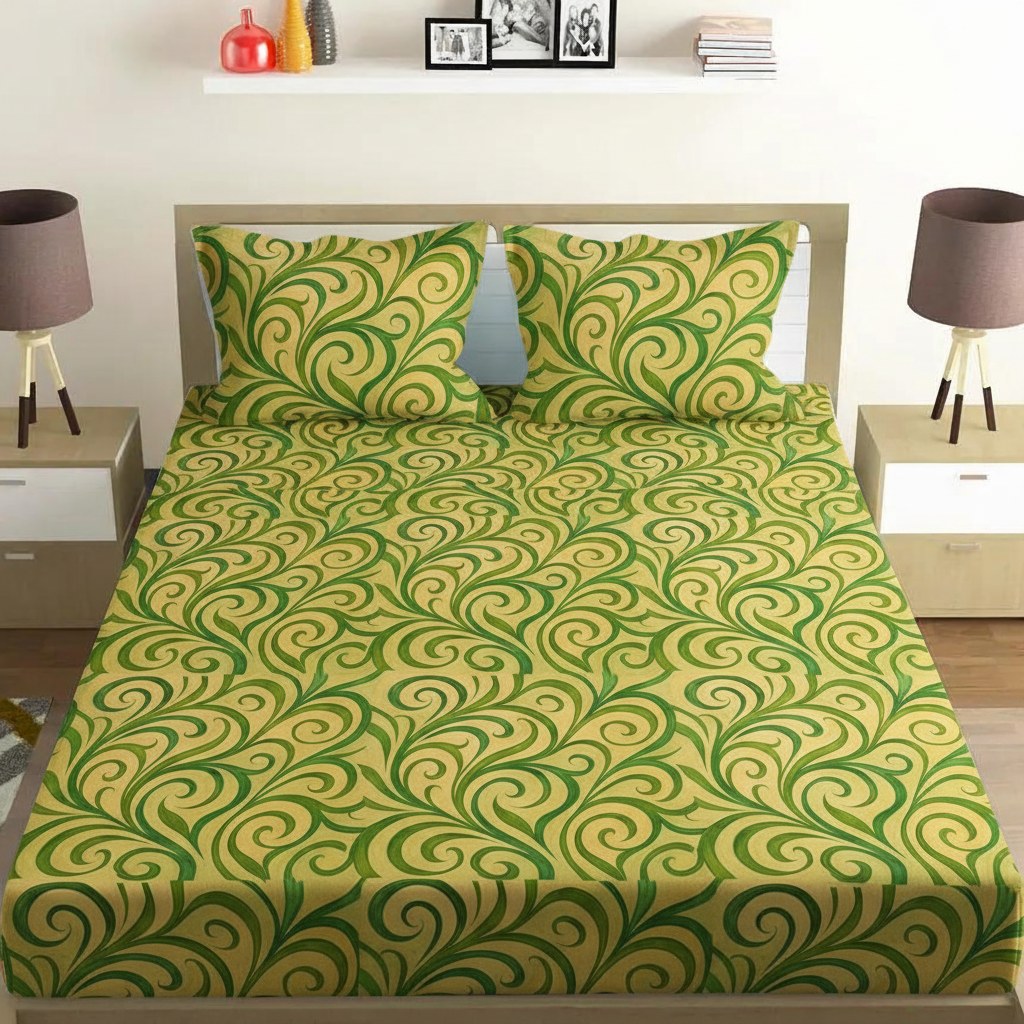 Vine Swirl Motif premium quality bedsheet sets