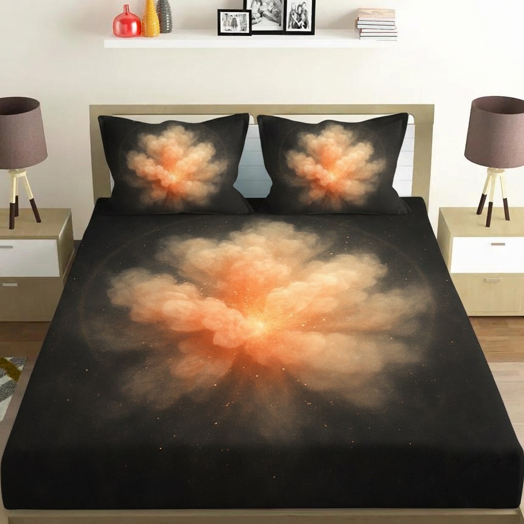 Luminous Dust Bloom Cosmic unique gift bedsheet and pillow cover combos