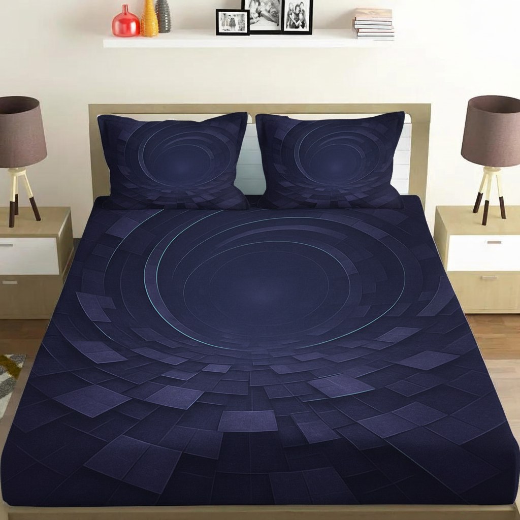 Mosaic Of Celestial Warpfield comfortable double bedsheet with 2 pillow covers
