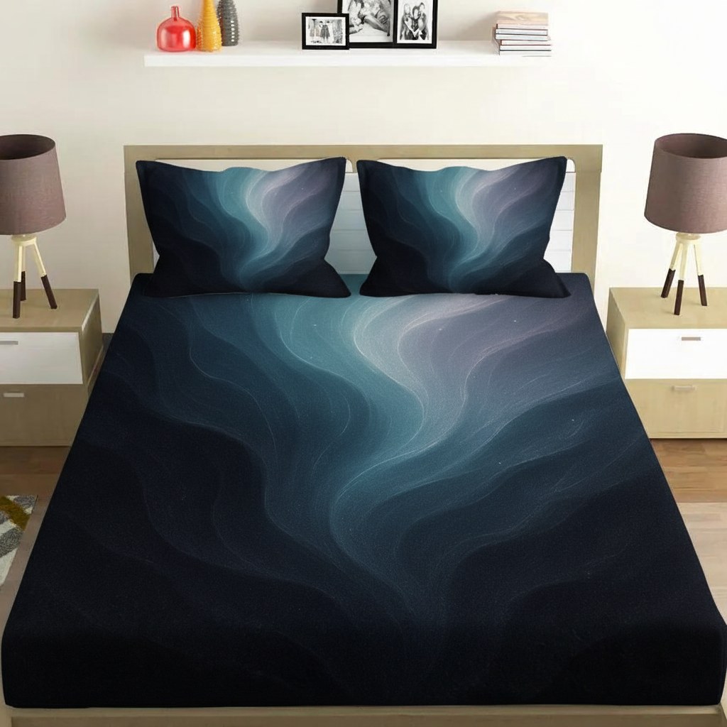 Dark Energy Gradient Flow soft cotton bedsheet and pillow cover sets