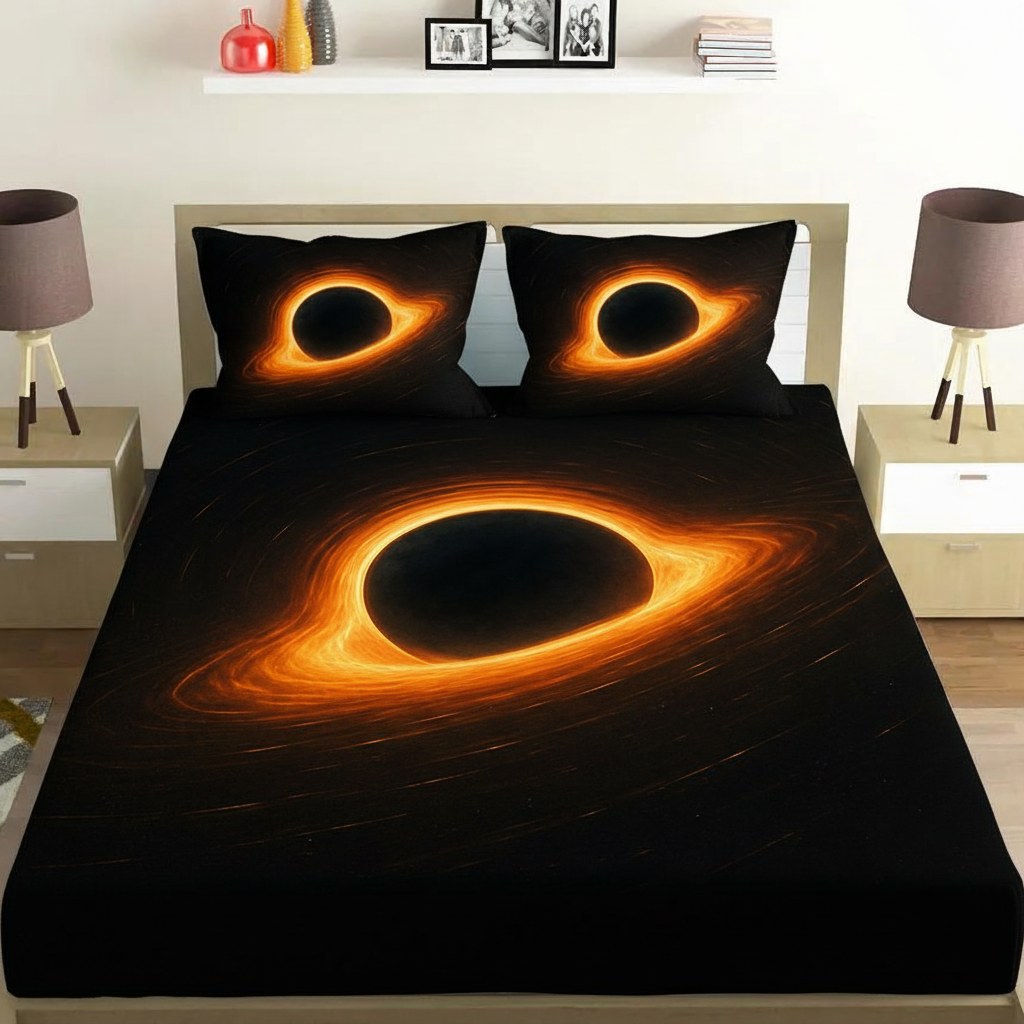 Black Hole Silhouette Cloak premium quality bedsheet sets