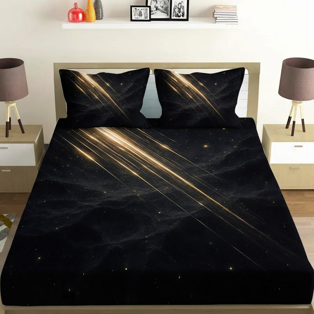 Photon Rain Over Filament designer printed bedsheets with matching pillow covers