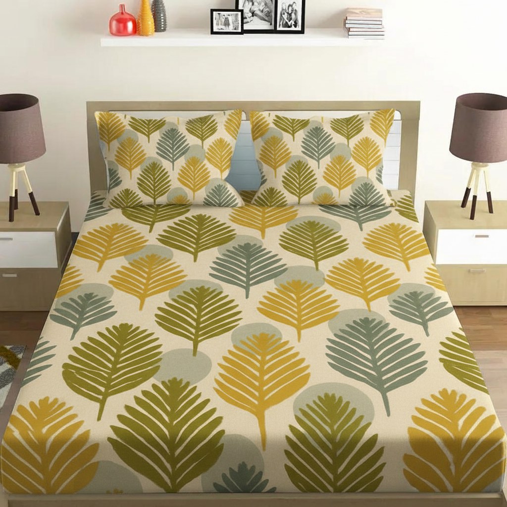 Frond Echo Rhythm custom bedsheet sets with 2 pillow covers